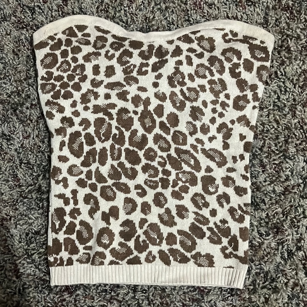 Express Knit Cheetah Crop Top